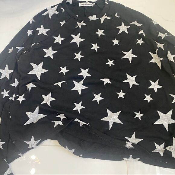 [theo & spence] star sweatshirt EUC black and white #1 - Picture 3 of 6
